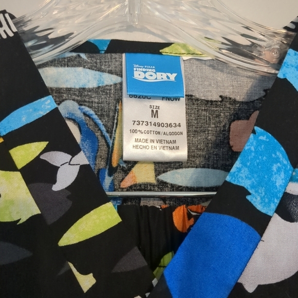 NWT Disney Pixar Nemo Pajamas 2 Piece Unisex Kids Size Medium Black 100% Cotton - Picture 2 of 6